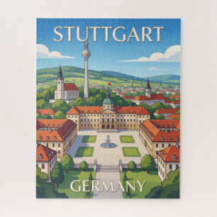 Puzzle Stuttgart Alemania Arquitectura Paisaje Urbano Via