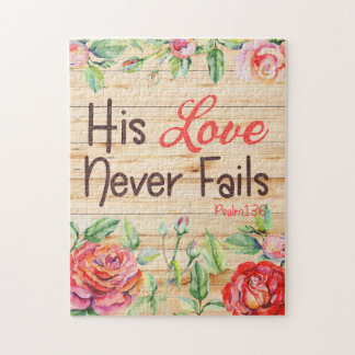 Puzzle Su amor nunca falla en la flor cristiana