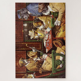 Puzzle Su Estación y Cuatro Ases Perros Jugando Póquer