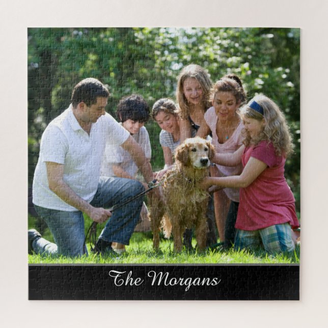 Puzzle Su foto y nombre, o mensaje, en alfabeto blanco (Vertical)