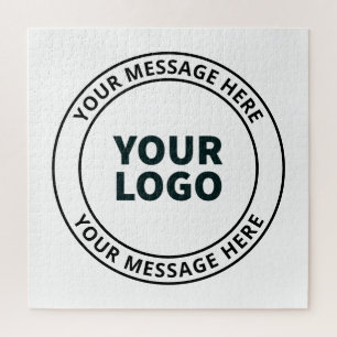 Puzzle Su logotipo cargado + texto circular editable