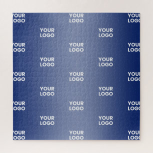 Puzzle Su logotipo repetido simple   Gradiente azul