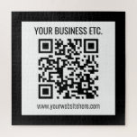 Puzzle Su nombre comercial y código QR editable<br><div class="desc">Simplemente agregue la dirección URL de su sitio web para crear instantáneamente un código QR escaneado.</div>
