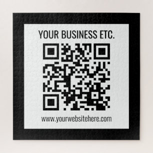 Puzzle Su nombre comercial y código QR editable