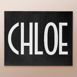 Puzzle Su nombre, negrita Texto blanco | Negro