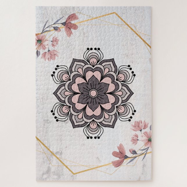 Puzzle Suave Resplandor de Rangoli – Patrón Botánico Pací (Vertical)