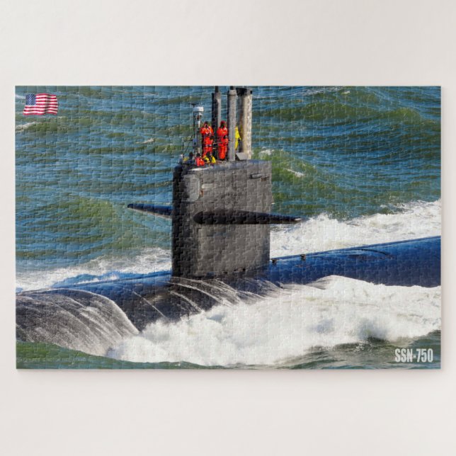 PUZZLE SUBMARINO DE ATAQUE RÁPIDO DE EE. UU. - SSN-750 (2 (Horizontal)