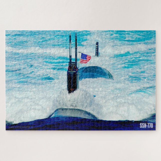 PUZZLE SUBMARINO DE ATAQUE RÁPIDO DE EE. UU. - SSN-770 (2 (Horizontal)