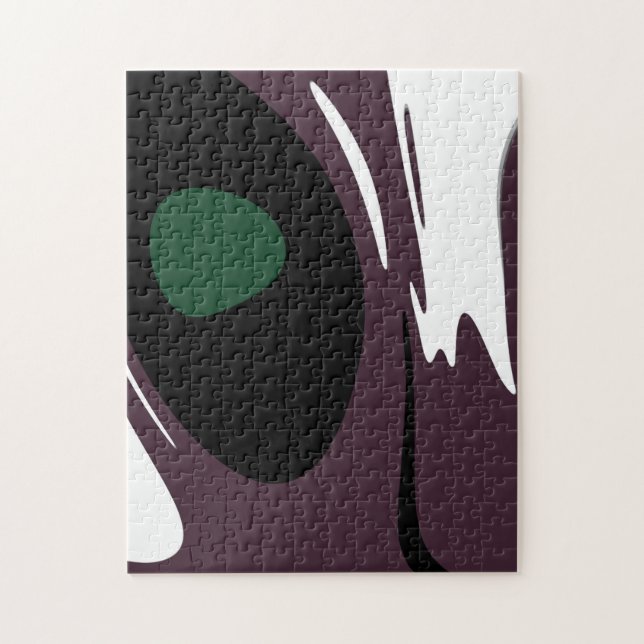 Puzzle Submersión: Resumen negro, blanco, morado y verde (Vertical)
