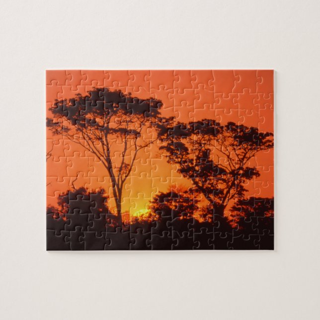 Puzzle Sudáfrica. Puesta de sol africana. (Horizontal)