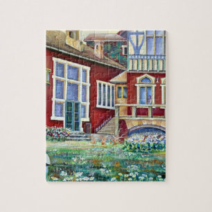 Puzzle Suecia, paisaje tradicional