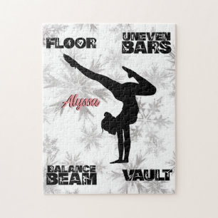 Puzzle Suelo de gimnasia chica, bares, vigas, almacén de 