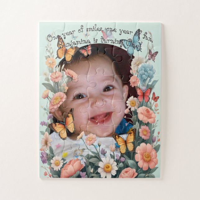 Puzzle Sueño de Mariposas y Flores Pastel para Niños (Vertical)