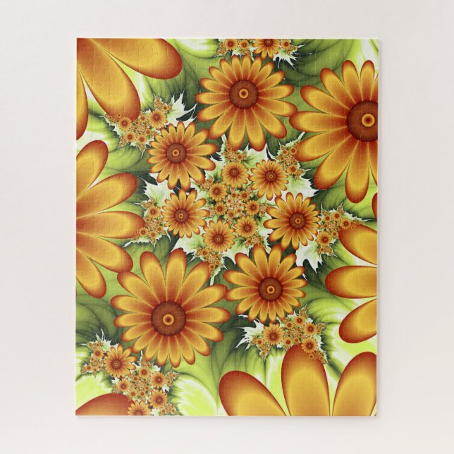 Puzzle Sueño floral, arte fractal de flores abstractas mo (Vertical)
