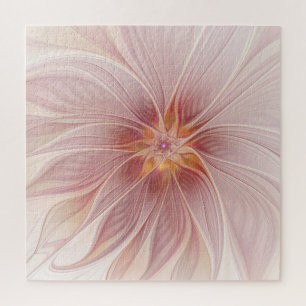 Puzzle Sueño floral rosa suave Resumen Flor de arte fract