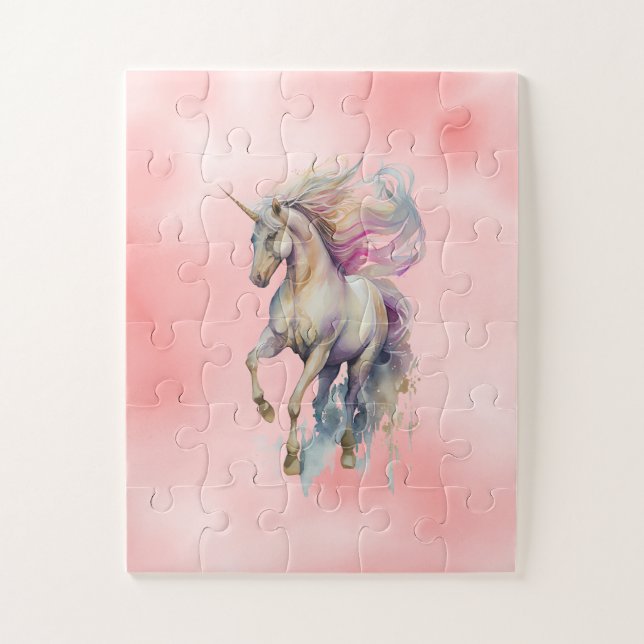 Puzzle Sueño rosa de unicornio (Vertical)
