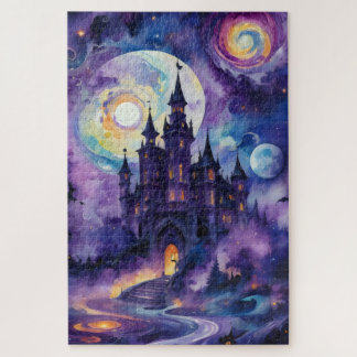 Puzzle Sueños de galaxia: Castillo místico en el cielo pú