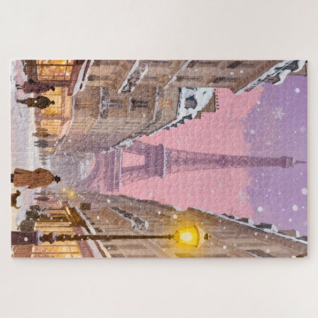 Puzzle Sueños de París Nevado Ciudad de Invierno (Horizontal)