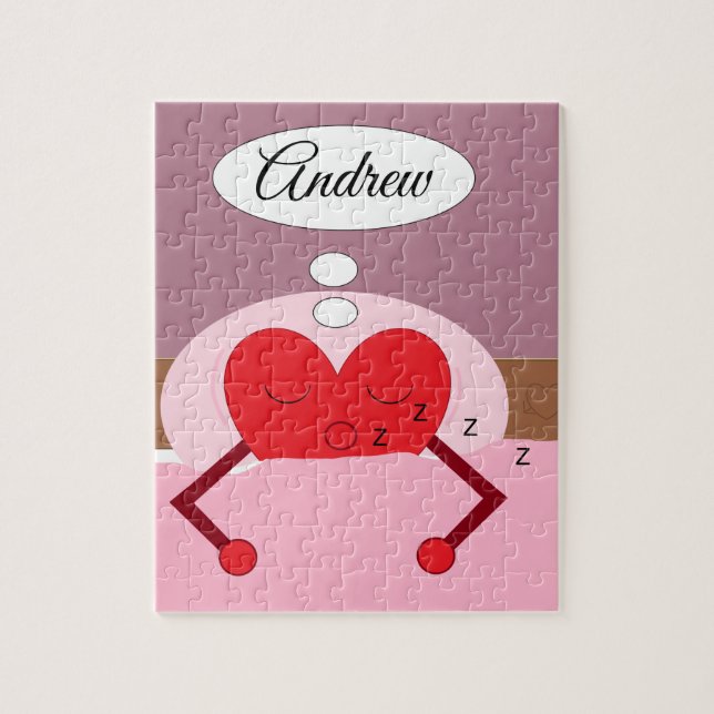 Puzzle Sueños del corazón rosados y morados (Vertical)