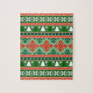 Puzzle suéter de Navidades fea de punto