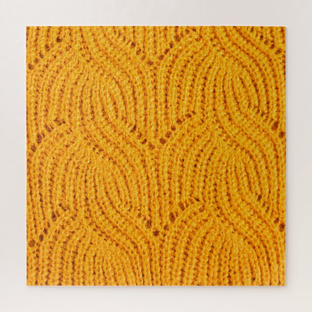 Puzzle Suéter de punto naranja, fondo texturado. (Vertical)