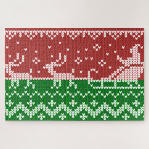 Puzzle Suéter fea Santa Claus trineo y renos