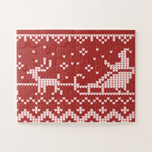 Puzzle Suéter fea Santa Claus trineo y renos