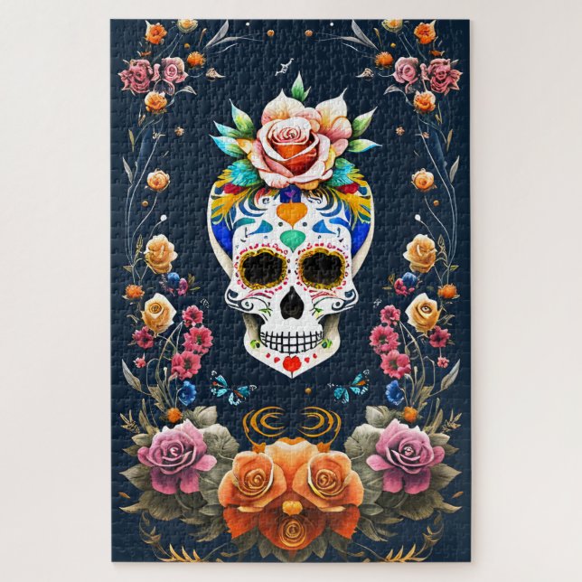 Puzzle Sugar Skull Art - Celebrar la vida (Vertical)