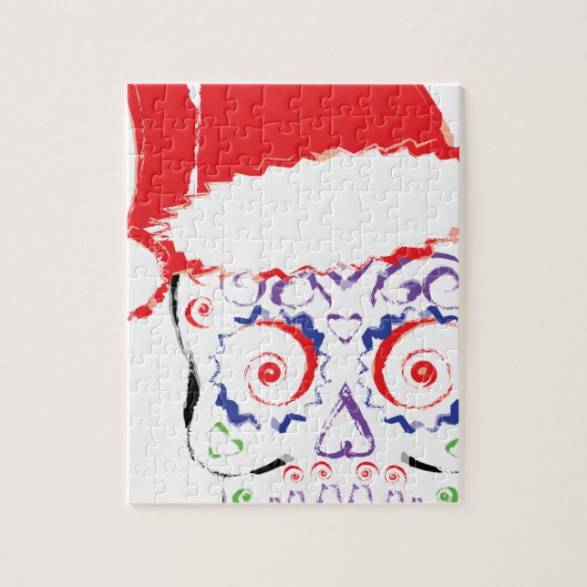 Puzzle Sugar Skull Santa (Vertical)