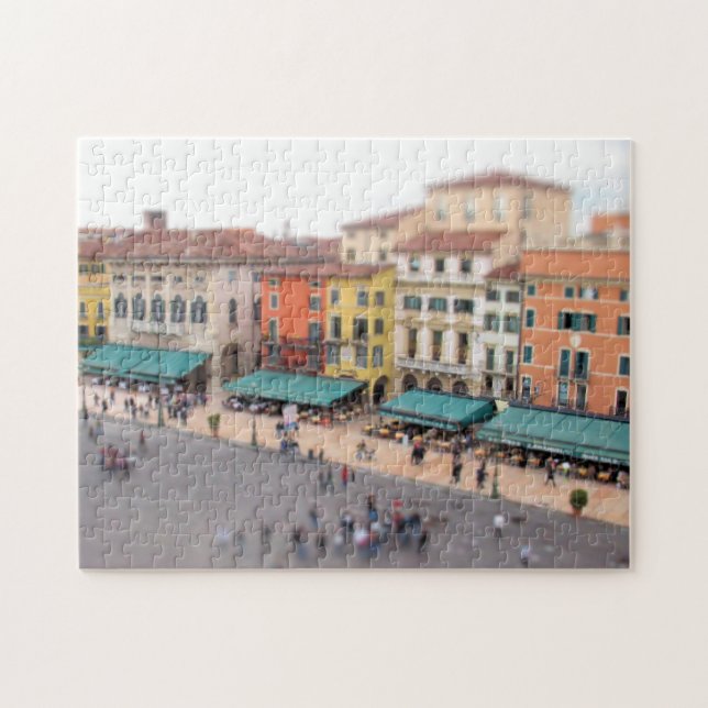Puzzle Sujetador de la plaza del café - Verona, Italia - (Horizontal)