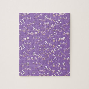 Puzzle Sumas en la pizarra - Modelo morado