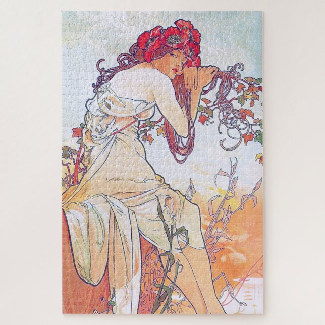Puzzle Summer (Cuatro Temporadas), Alphonse Mucha (Vertical)