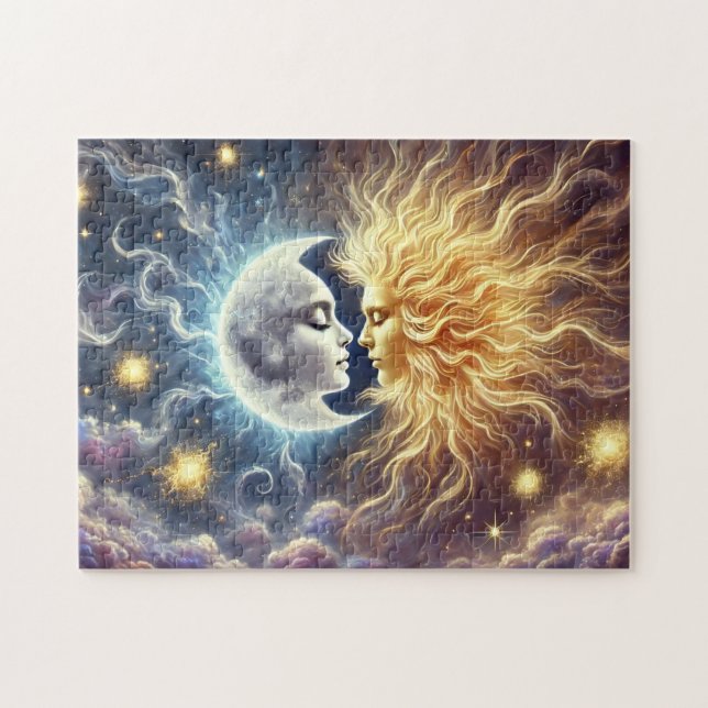 Puzzle Sun & Moon Lovers Celestial Soulmates Art (Horizontal)