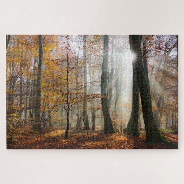 Puzzle Sun Rays Mystic Misty Forest (Horizontal)