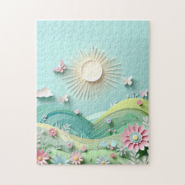 Puzzle Sun Shining Over The Valley (Vertical)