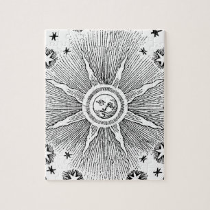 Puzzle Sun Stars Noche de la antigüedad Cielo Medieval Zo