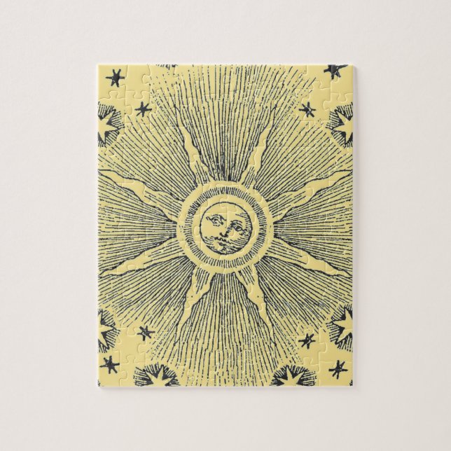 Puzzle Sun Stars Noche de la antigüedad Cielo Medieval Zo (Vertical)