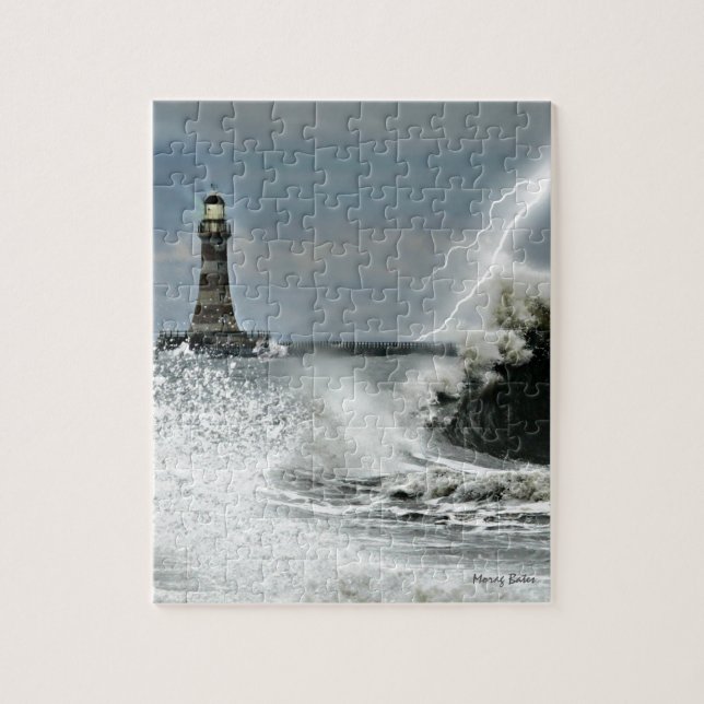 Puzzle Sunderland - embarcadero y faro de Roker (Vertical)