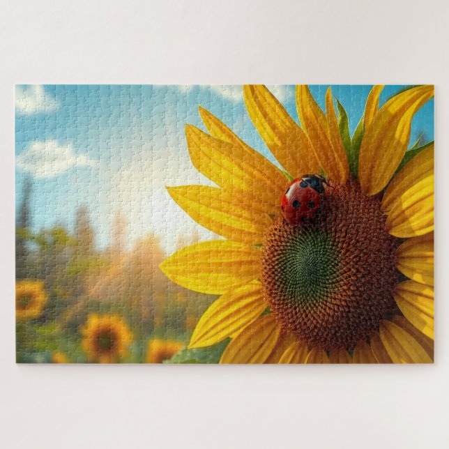 Puzzle Sunflower and the ladybug (Horizontal)