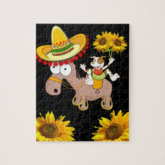 Puzzle Sunflower rompe el caballo floral (Vertical)
