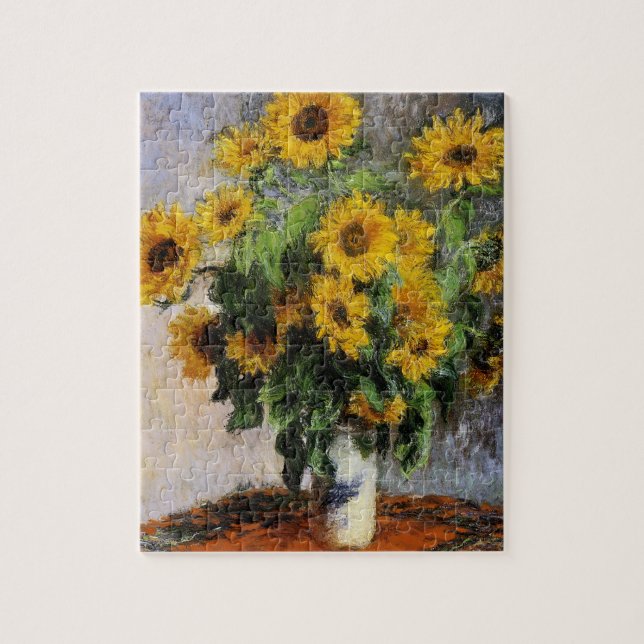 Puzzle Sunflowers, 1881 by Monet. (Vertical)