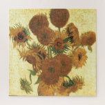 Puzzle Sunflowers de Van Gogh Painting Art<br><div class="desc">Vida: Vase con quince girasoles pintando por Vincent van Gogh El expresionismo no es simplemente una forma de ver las cosas: también es una forma de hacerlas,  de pintarlas. Un expresionista no pinta "plano" y en tonos puros,  rompe sus tonos y los aplica con un pincel liberal.</div>