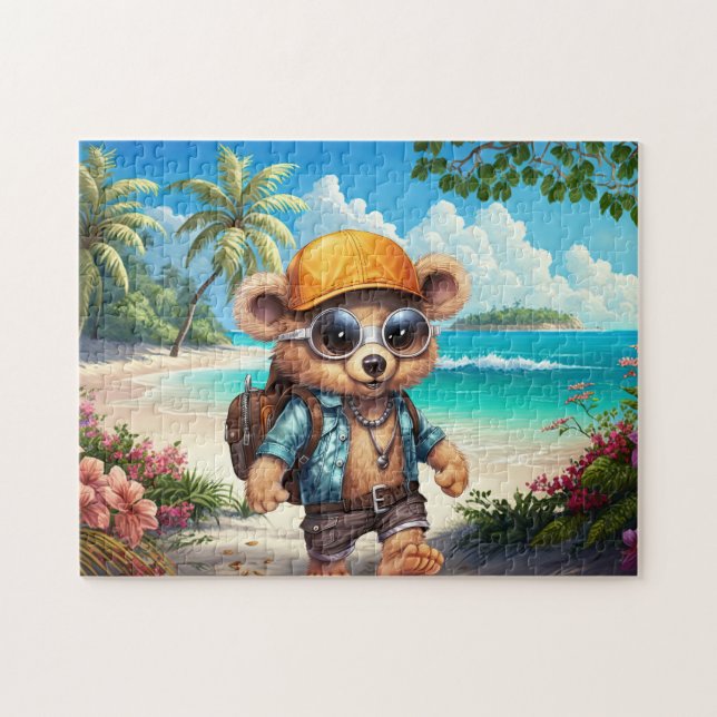 Puzzle Sunny Adventures with Beachy Bear - Listo para div (Horizontal)