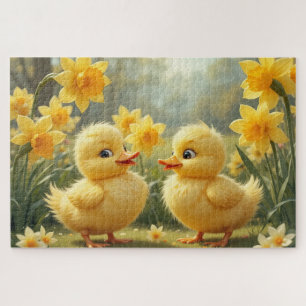 Puzzle Sunny Duckling Duo Entre Daffodis
