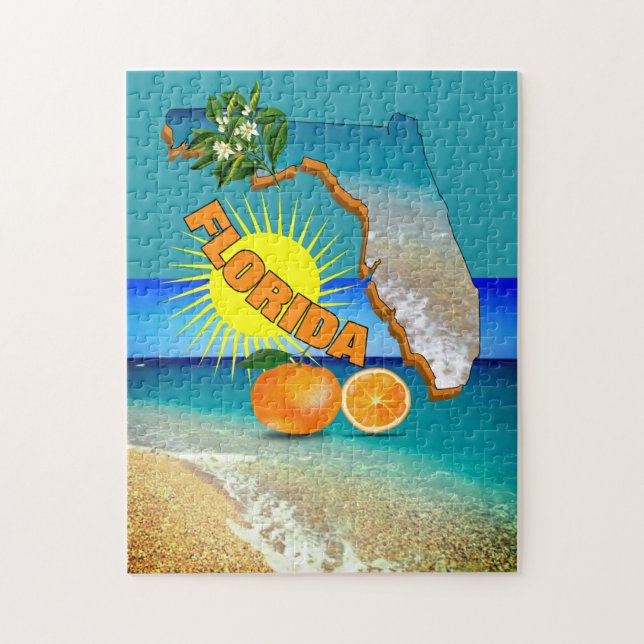 Puzzle Sunny Florida Sunshine Naranja Blossom Travel (Vertical)