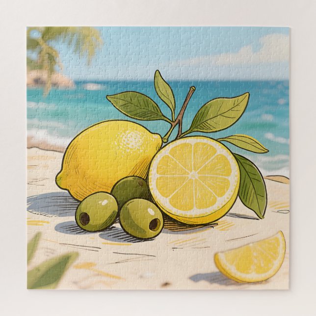 Puzzle Sunny Lemon Olive Beachside Fresh (Vertical)