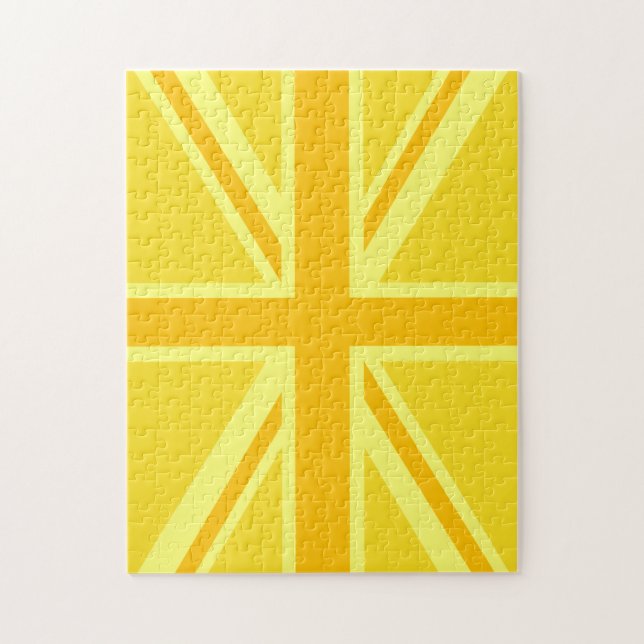 Puzzle Sunny Yellow Union Jack British Flag Decour (Vertical)