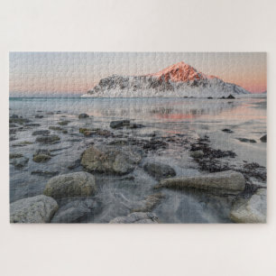 Puzzle Sunrise Flakstad and Skagsanden Beach