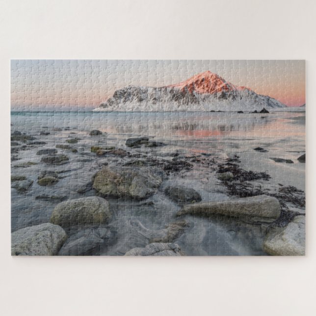 Puzzle Sunrise Flakstad and Skagsanden Beach (Horizontal)