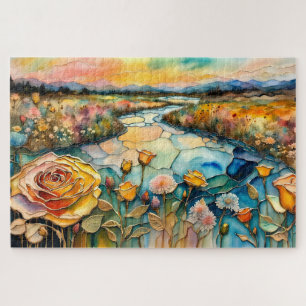 Puzzle Sunrise Golden Rosa River Valley